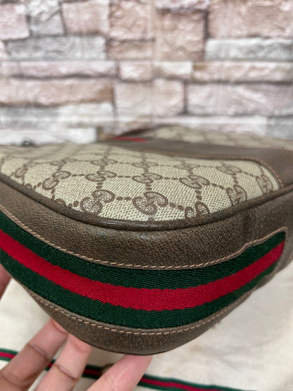 Vintage GG Supreme Sherry Line Equestrian Saddle Boots  Shoulder Bag