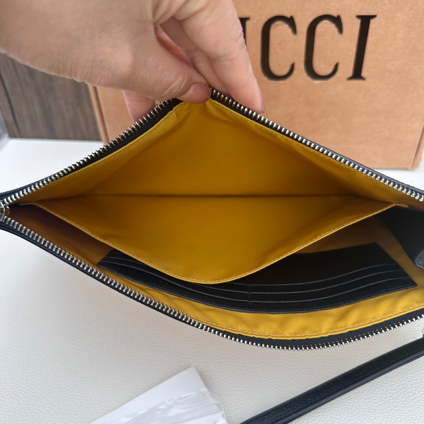 "Off The Grid" Econyl Wristlet Clutch Yellow