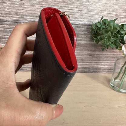 Limited Edition Empreinte Bloom Flower Emilie Wallet Marine Rouge