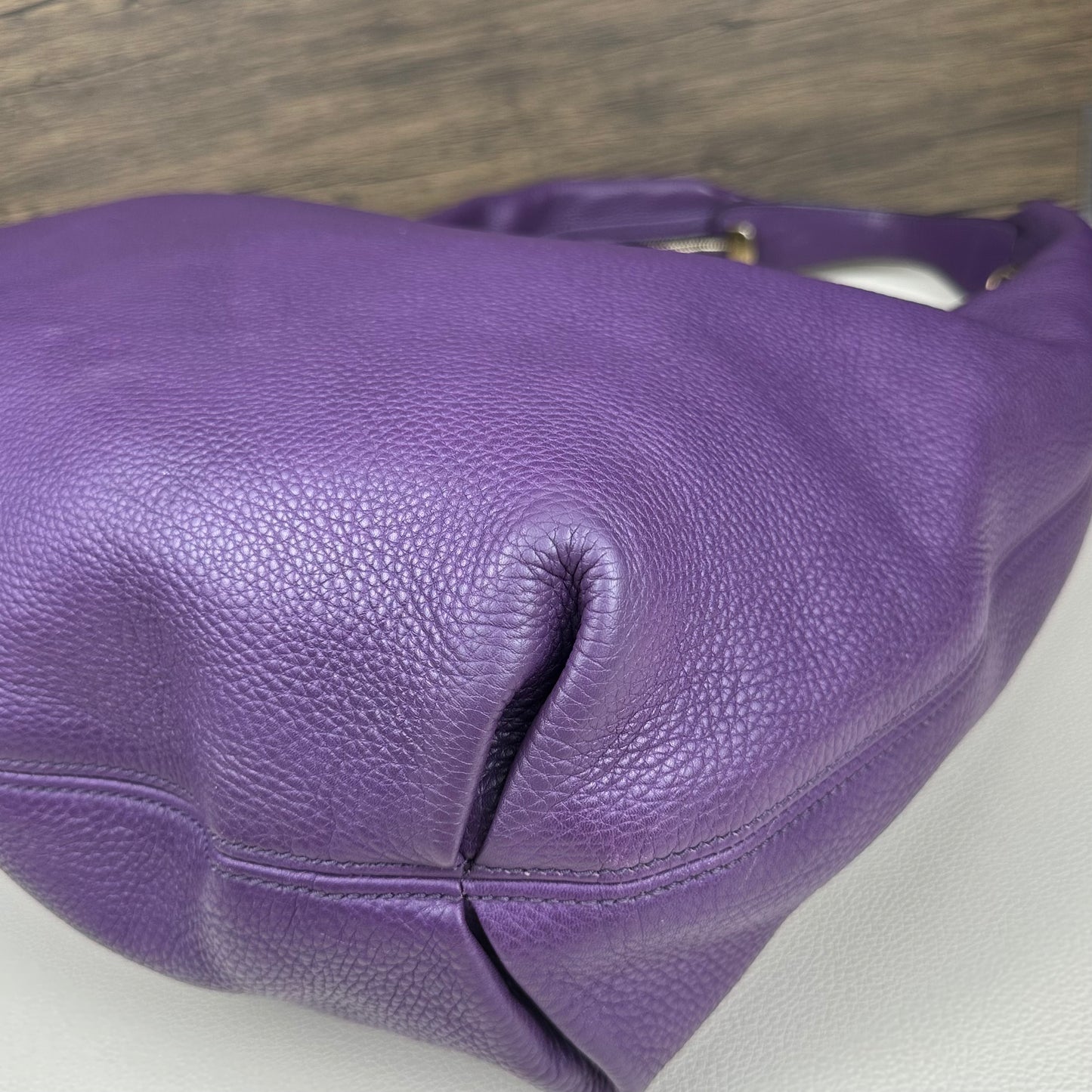 Large Soho Purple Leather Hobo Bag