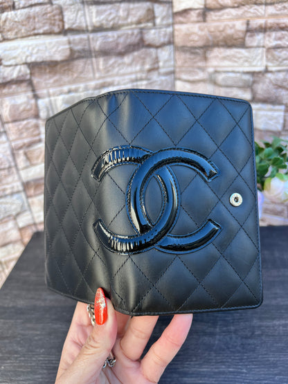 CC Cambon Black Quilted Bifold Snap Wallet