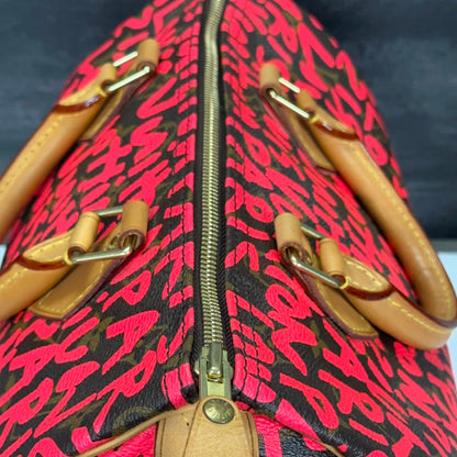 Authentic Pre-Owned Limited Edition Stephen Sprouse Graffiti Speedy 30 in Fuschia Pink