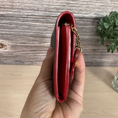 Limited Edition Empreinte Bloom Flower Emilie Wallet Marine Rouge