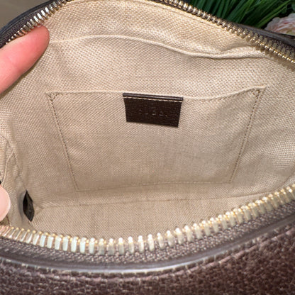 Authentic Preowned GG Vintage Web Webby Bee Shoulder Bag in Dark Brown