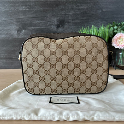 Authentic Preowned GG Vintage Web Webby Bee Shoulder Bag in Dark Brown