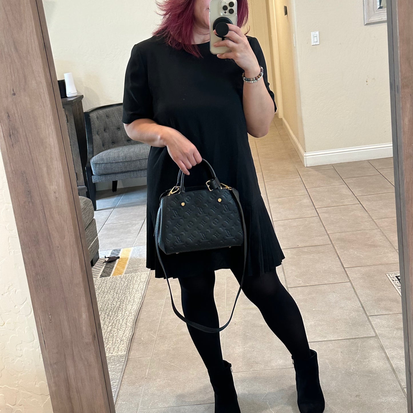 Montaigne BB Black Empreinte Leather