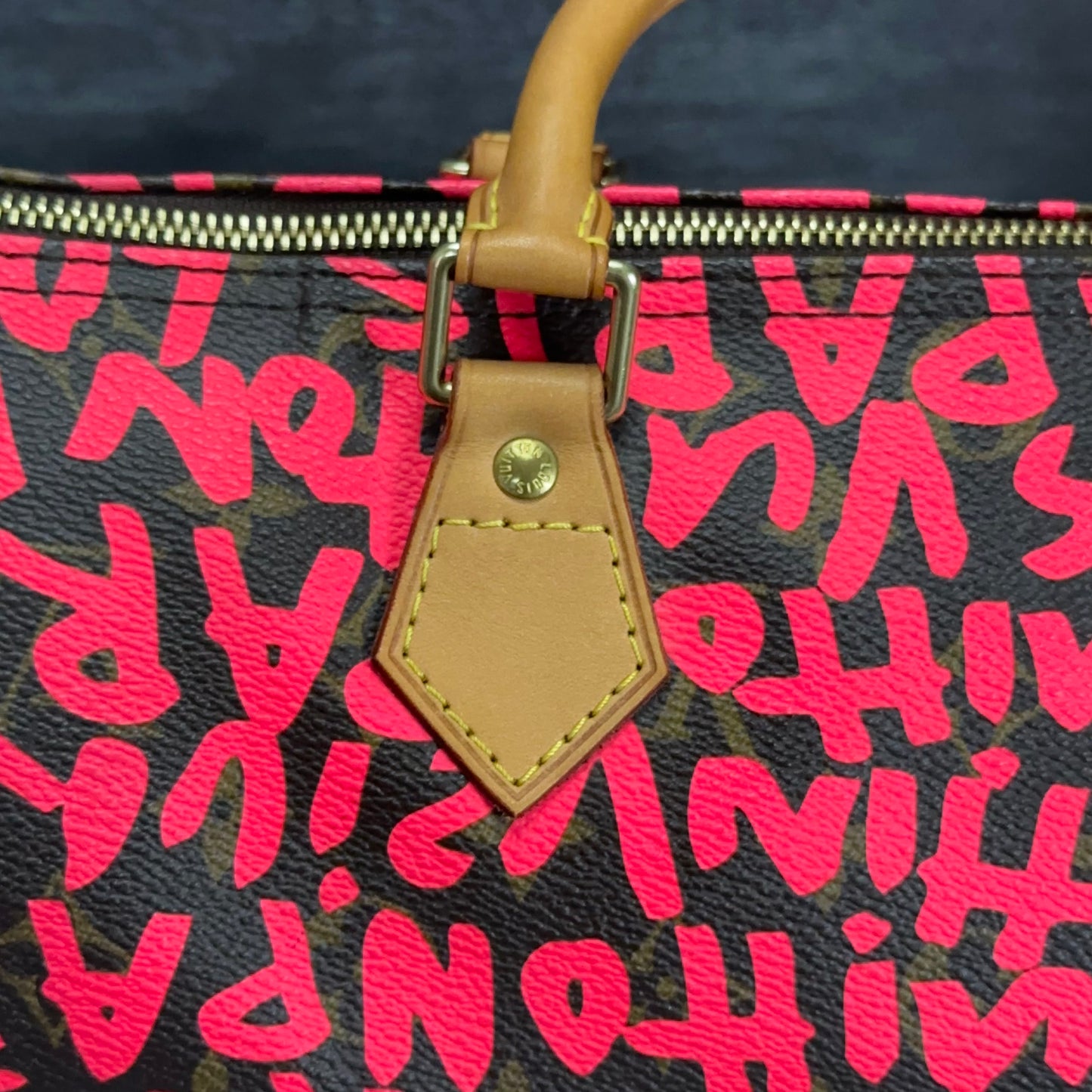 Authentic Pre-Owned Limited Edition Stephen Sprouse Graffiti Speedy 30 in Fuschia Pink