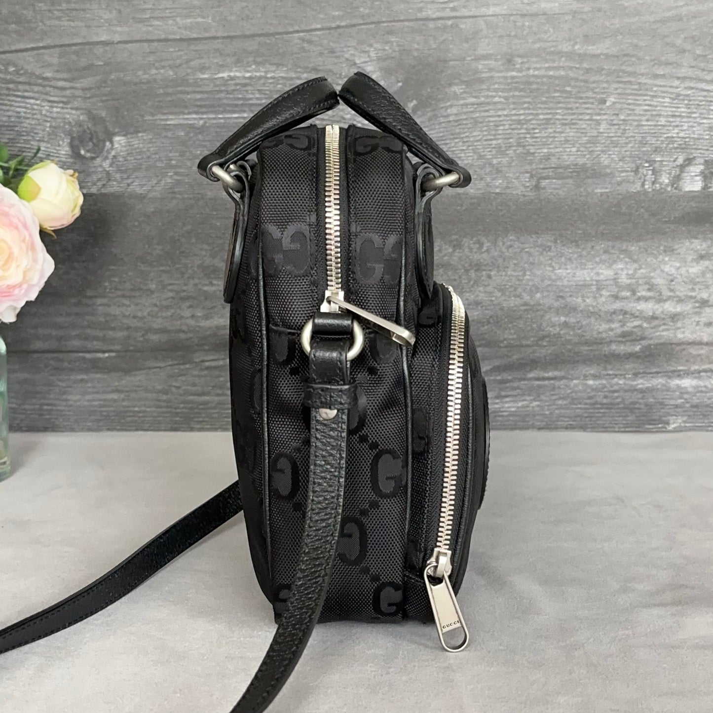 GG Black Econyl Off The Grid Crossbody Bag
