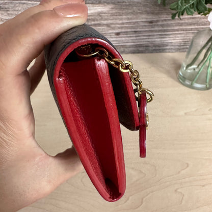 Limited Edition Empreinte Bloom Flower Emilie Wallet Marine Rouge