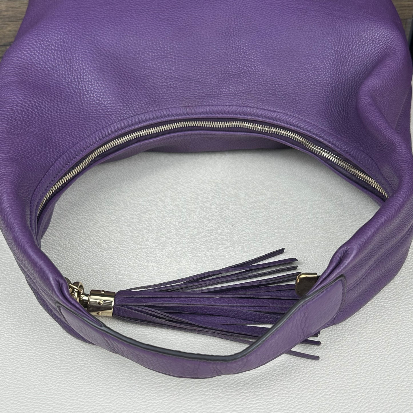 Large Soho Purple Leather Hobo Bag