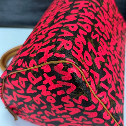 Authentic Pre-Owned Limited Edition Stephen Sprouse Graffiti Speedy 30 in Fuschia Pink