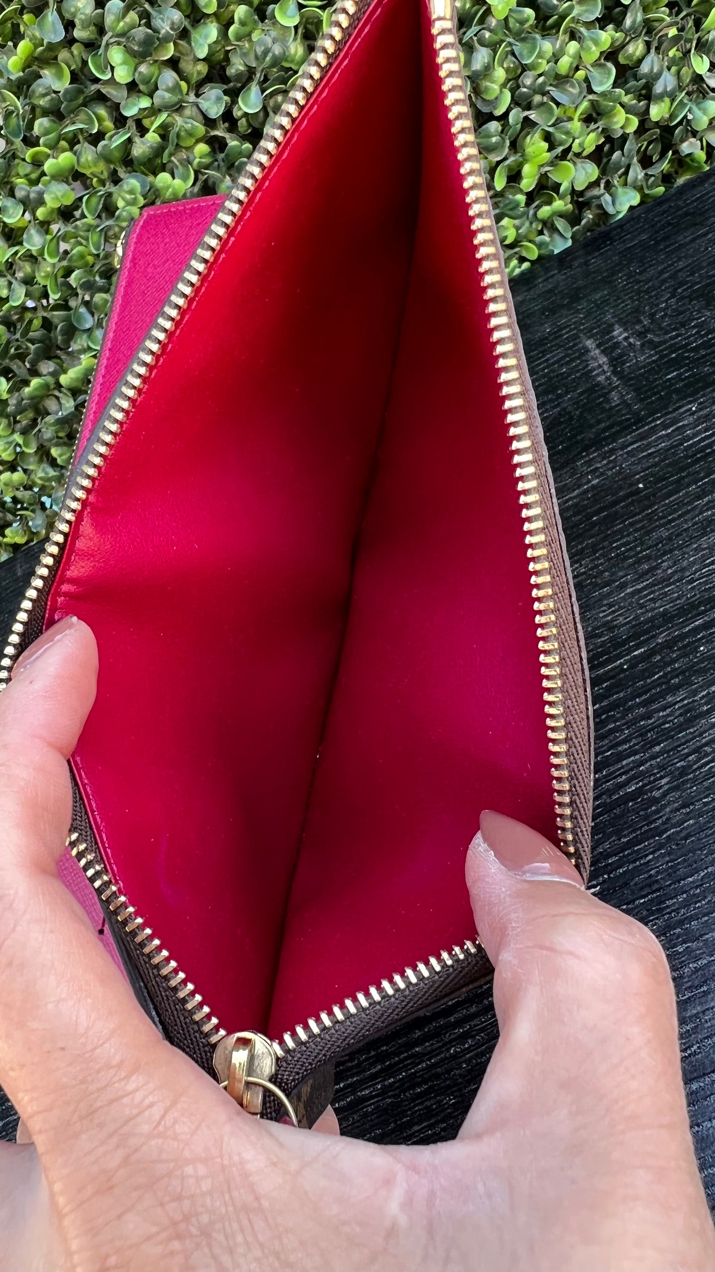 Adele Monogram Canvas Wallet Fuchsia