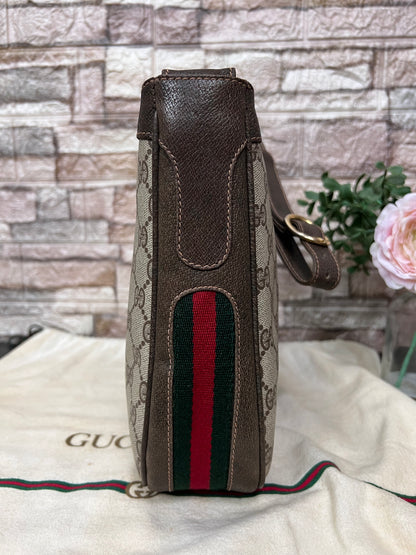 Vintage GG Supreme Sherry Line Equestrian Saddle Boots  Shoulder Bag