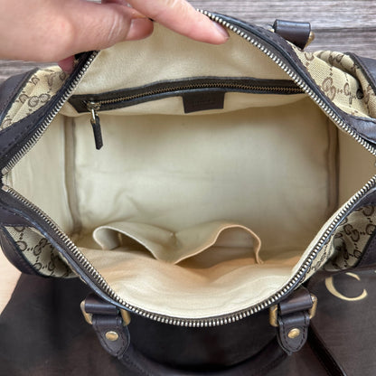 Vintage Web Boston Bag Dark Brown